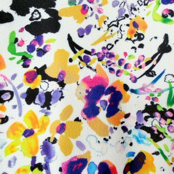 BETSEY JOHNSON Floral Mini Dress Ruffle Hem Fit & Flare - Picture 6 of 8